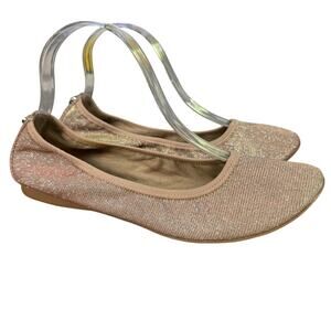 Steve Madden Bamba Metallic Nude Blush Round Toe Ballet Flats Shoes sz 8.5 M